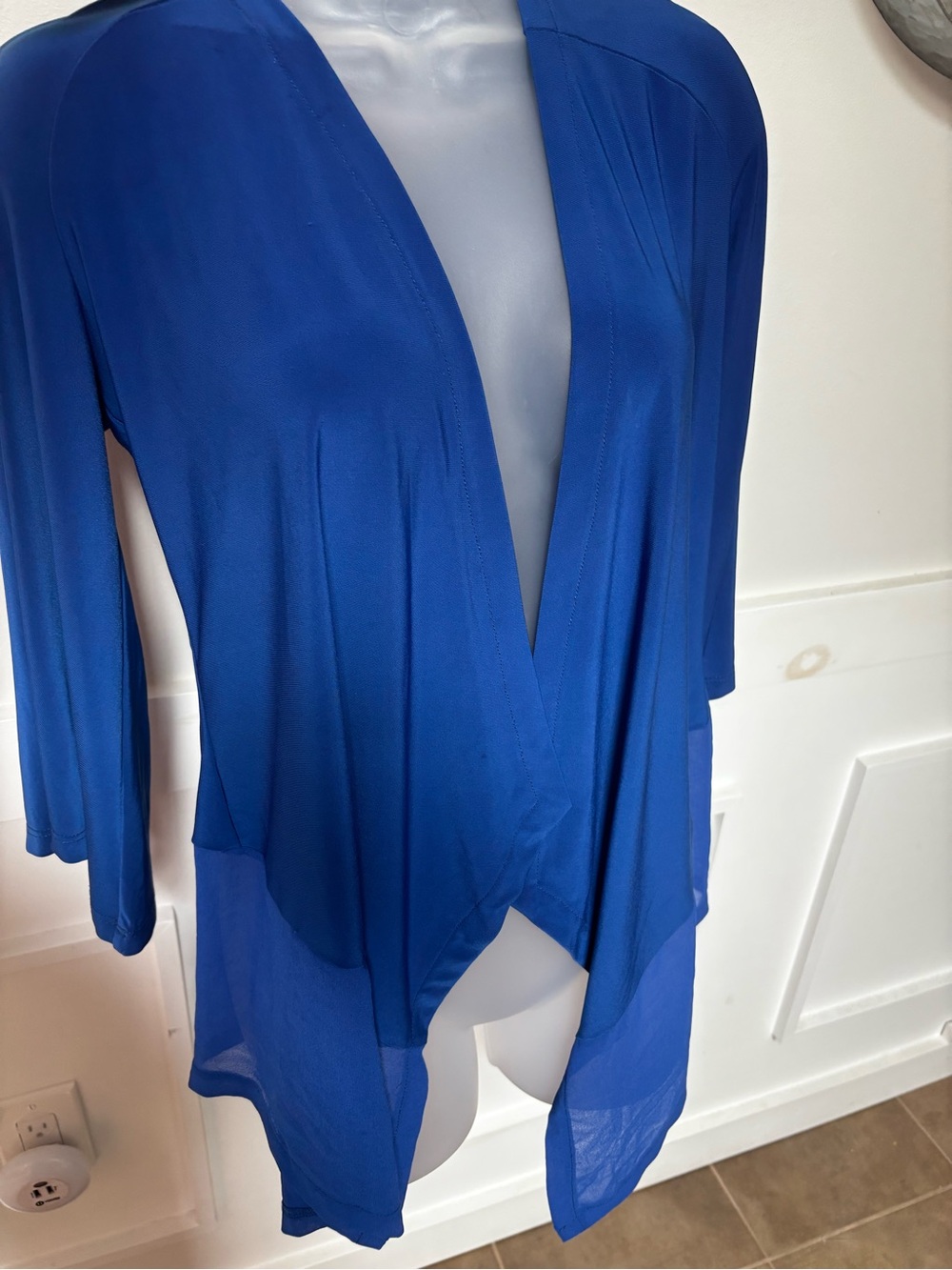 Women's Open Front Draped Cardigan - Royal Blue